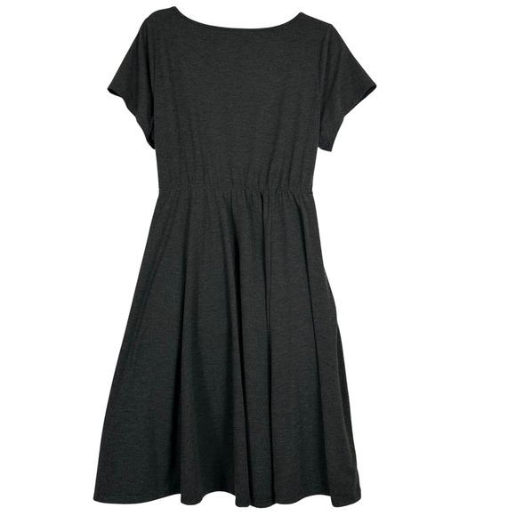 Torrid Gray Fit and Flare Tie Waist Stretch Casual Skater Dress Plus Size 2 - Picture 4 of 7